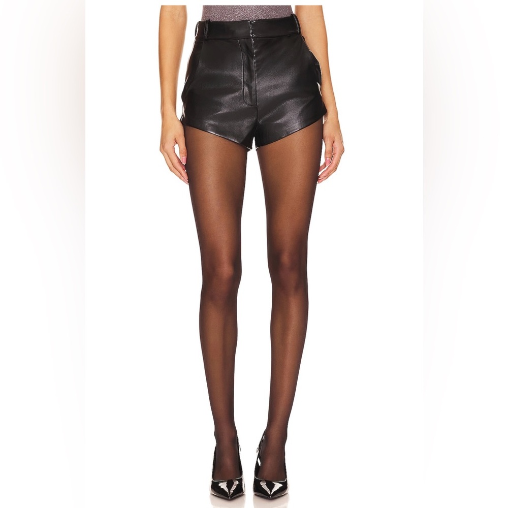 NWT Amanda Uprichard Kelso Faux Leather Shorts Black XS